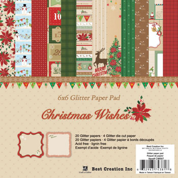 BC Christmas Wishes 6x6 Glitter Paper Pad