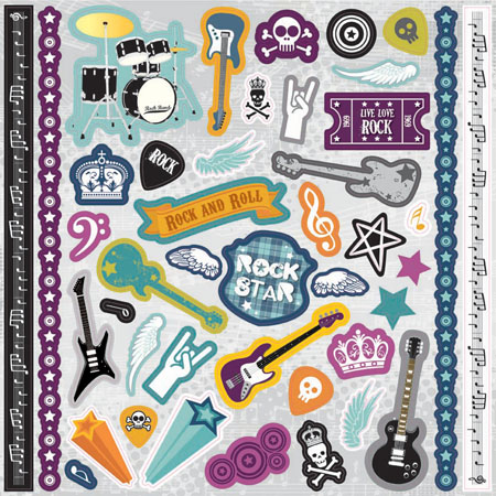 Best Creation Rock Star Glitter Element Stickers