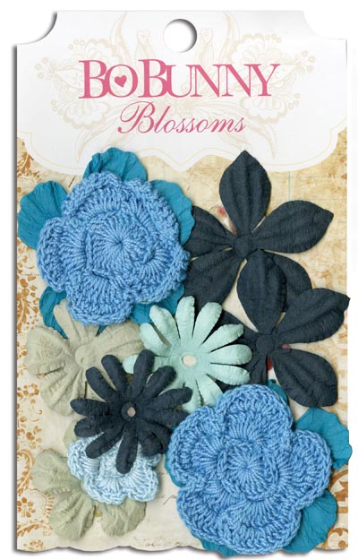 Bo Bunny Blossoms Denim Blue Bouquet