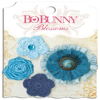 Bo Bunny Blossoms Denim Blue Dahlia