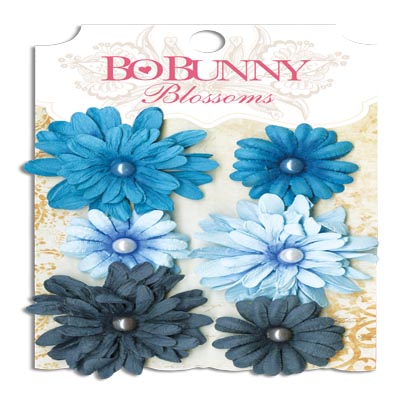 Bo Bunny Blossoms Denim Blue Daisy