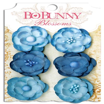Bo Bunny Blossoms Denim Blue Pansy