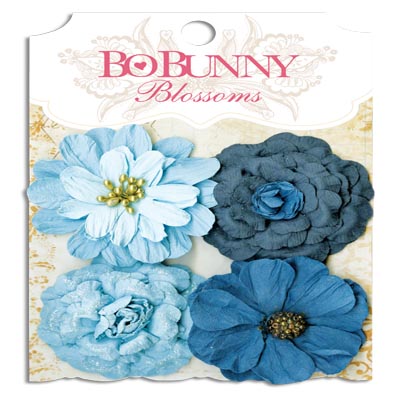 Bo Bunny Blossoms Denim Blue Zinnia