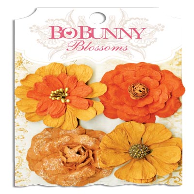 Bo Bunny Blossoms Harvest Orange Zinnia