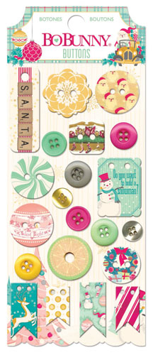 Bo Bunny Candy Cane Lane Buttons