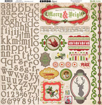 Bo Bunny Christmas Collage Combo Sticker