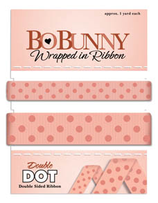 Bo Bunny Double Dot Carded Ribbon Coral