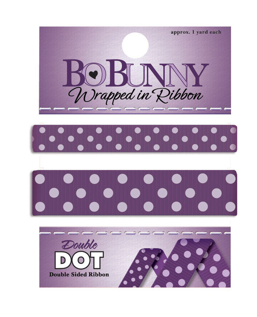 Bo Bunny Double Dot Carded Ribbon Concord