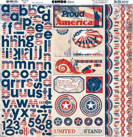 Bo Bunny Liberty Combo Stickers