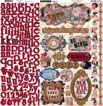 Bo Bunny Love & Lace Combo Sticker
