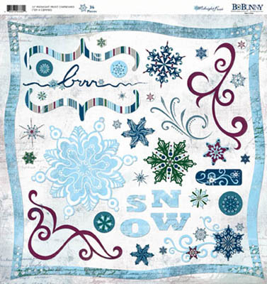 Bo Bunny Midnight Frost Chipboard
