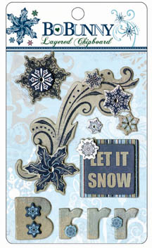 Bo Bunny Midnight Frost Layered Chipboard