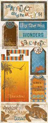 Bo Bunny Paradise Sandy Toes Cardstock Stickers