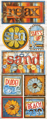 Bo Bunny Paradise Surf's Up Cardstock Sticker