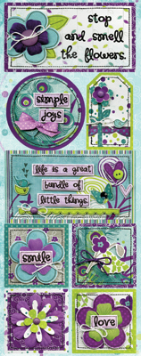 Bo Bunny Peacock Lane Perfect Day Cardstock Sticker