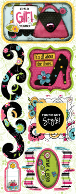 Bo Bunny Petal Pushers It's A Girl Thing Cardstock Stickers