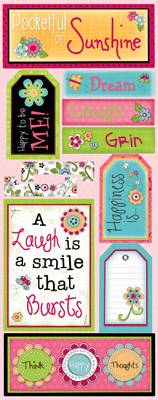 Bo Bunny Petal Pushers Happiness Cardstock Sticker