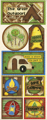 Bo Bunny Roughin It Catching Memories Cardstock Sticker