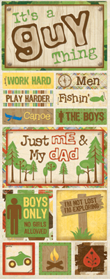 Bo Bunny Roughin It It's A Guy Thing Cardstock Sticker