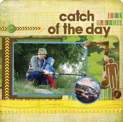 Bo Bunny Roughin It Catch of the Day Layout