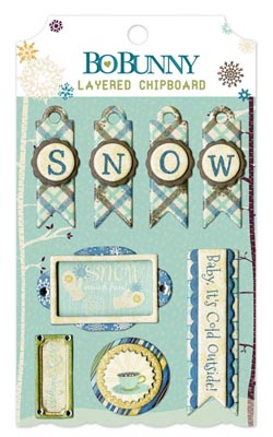 Bo Bunny Snow Day Layered Chipboard