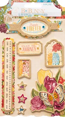Bo Bunny Time & Place Layered Chipboard