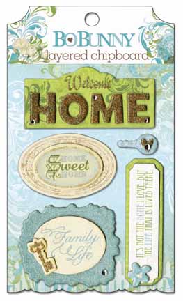 Bo Bunny Welcome Home Layered Chipboard