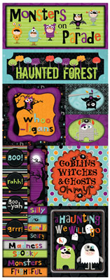 Bo Bunny Whoo-ligans Monsters On Parade Cardstock Sticker