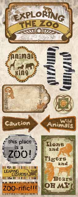 Bo Bunny Zoology Zoo-rific Cardstock Sticker