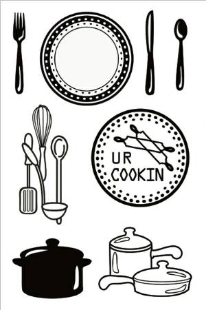 Cookbookin U R Cookin Clear Stamp