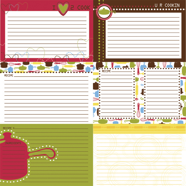 Cookbookin U R Cookin Recipe Cards