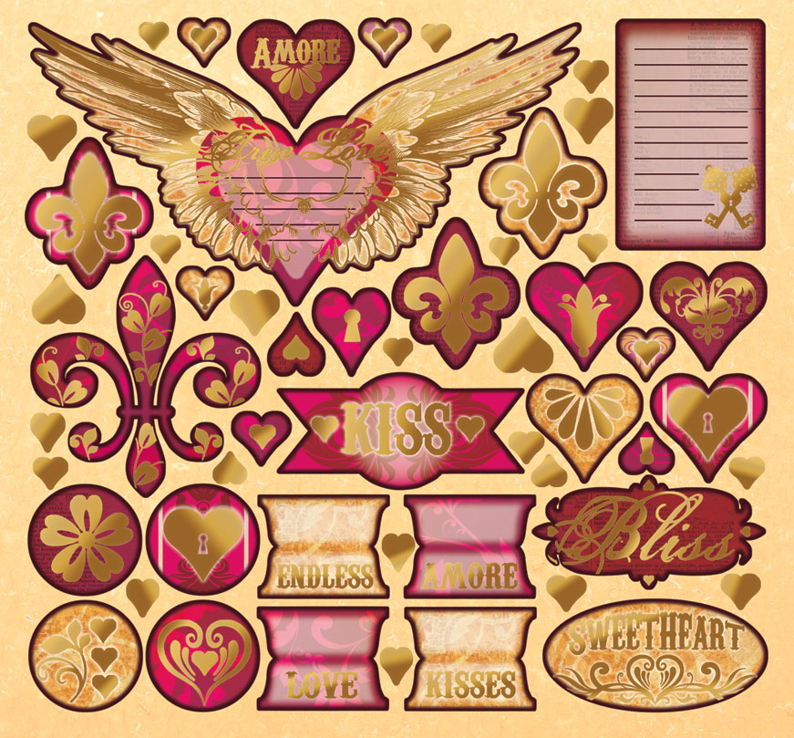 Creative Imaginations Amore 12x12 CD Foil Sticker
