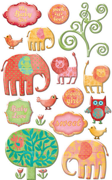 Creative Imaginations Boho Baby Girl Epoxy Sticker