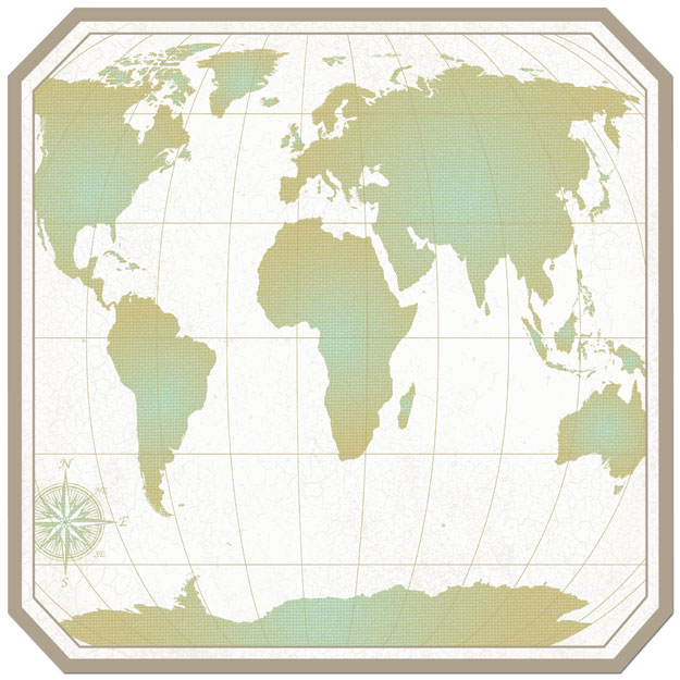 Creative Imaginations Inspired Traveler World Map Die Cut