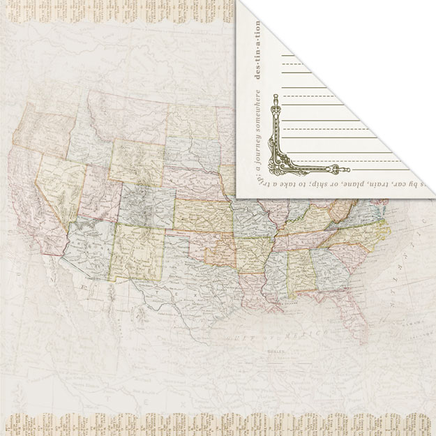 Creative Imaginations Inspired Traveler US Map
