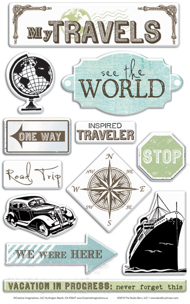 Creative Imaginations Inspired Traveler Epoxy Sticker