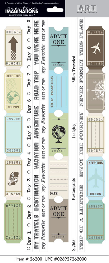 Creative Imaginations Inspired Traveler Jumbo Cardstock Sticker