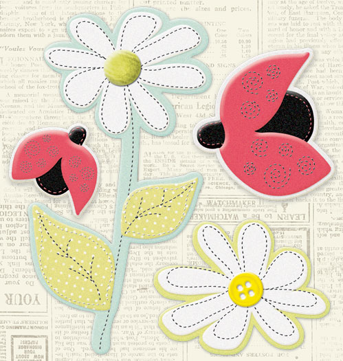 Creative Imaginations Loolah Layered Felt Stickers