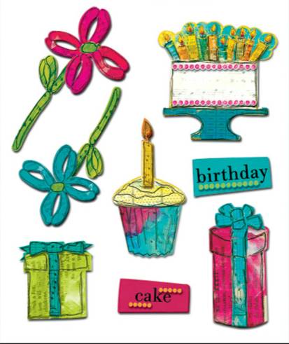 Creative Imaginations Piece of Cake Glitter Layered Stickers