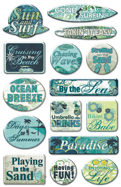 Creative Imaginations South Seas Phrase Epoxy Sticker