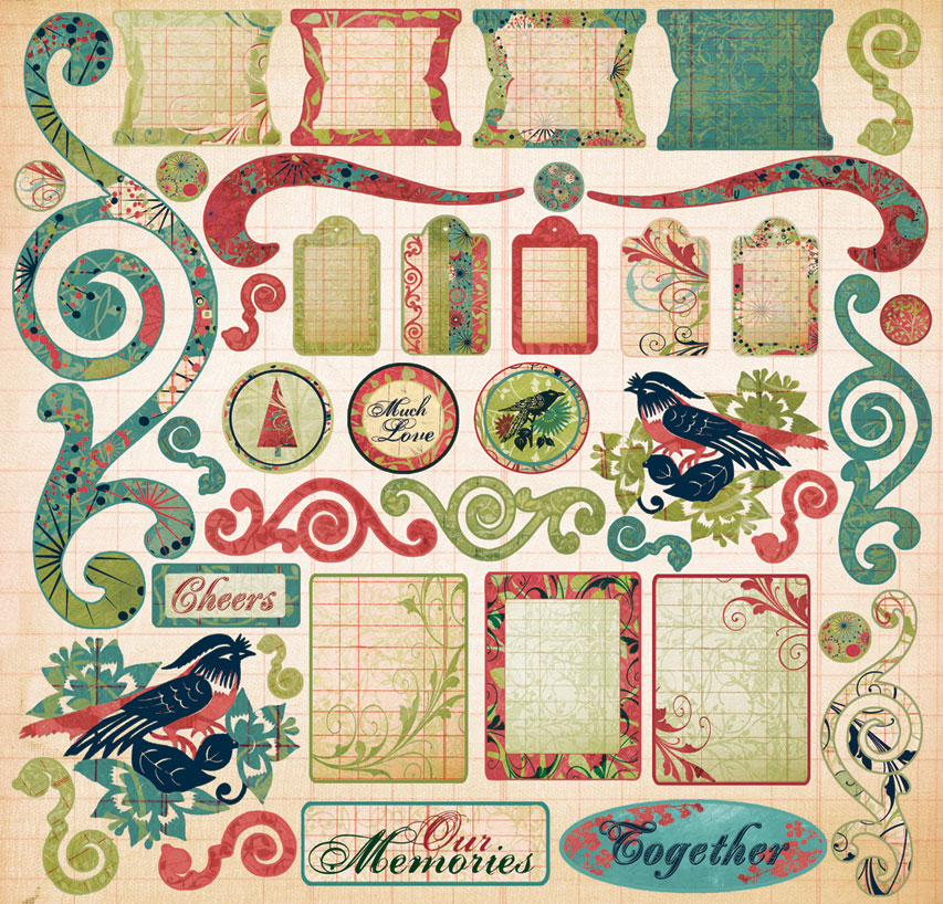 Creative Imaginations Winter Garden Winter Bliss 12x12 Cardstock Stickers