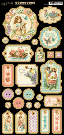 Graphic 45 Sweet Sentiments Chipboard Die-Cuts