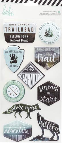 Heidi Swapp Wold Pack Embossed Stickers
