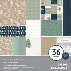 Kaisercraft Mint & Mistletoe 6.5 x 6.5 Paper Pad