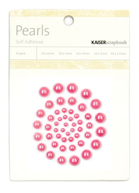 Kaiser Scrapbook Pearls Hot Pink