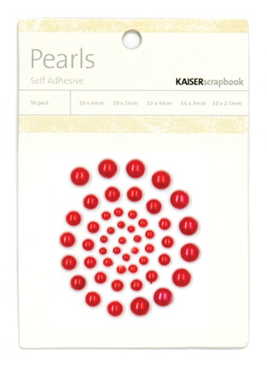 Kaiser Scrapbook Pearls Red