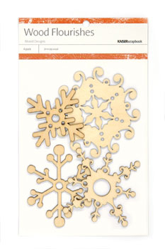 Kaiser Scrapbook Wood Flourishes Snowflakes