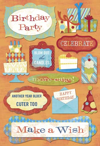 Karen Foster Birthday Blow Out The Candles Cardstock Sticker