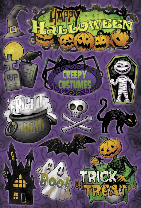 Karen Foster Halloween Fright Night Cardstock Stickers