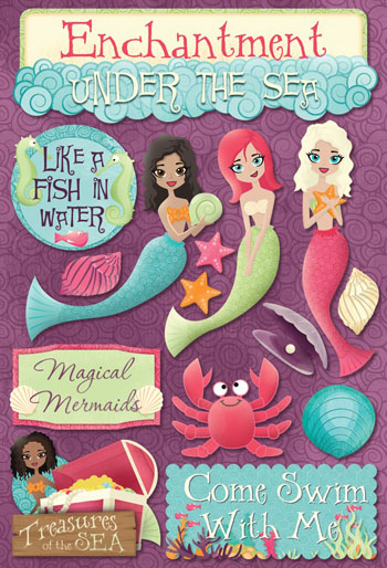 Karen Foster Mermaid Magical Mermaids Cardstock Sticker